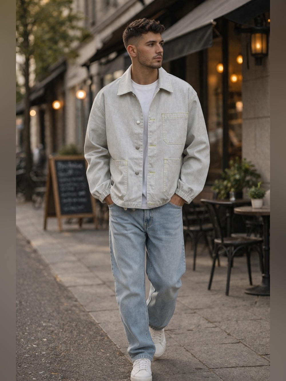 ZARA Shirt Jacket Rugged Flex Relaxed Fit Denim Unisex Size M